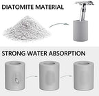 Linkidea 2 Pack Safety Razor Stand - Opening Dia 0.8" (2.2cm) Diatomite Men's Shaving Holder for Bathroom Countertops, Compatible With Vikings, Merkur Double Edge Safety Razor (Grey)