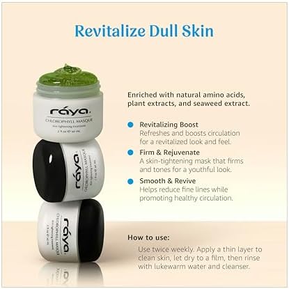 Raya Chlorophyll Masque (607) | Tightening Facial Treatment Mask for All Skin | Reduces Fine Lines and Wrinkles | Skin Tightening Mask for Face Skin Care | Face Masks Skincare