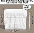 FERCAISH 1060 Pcs Disposable Double Head Dental Floss Interdental Toothpick, Plastic Brush Teeth Stick Oral Care Toothpicks Teeth Cleaning Tool (White)