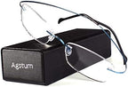 Agstum Titanium Rimless Flexible Frame Hingeless Optical Eyeglasses Clear Lens