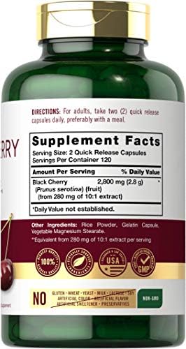Carlyle Black Cherry Extract Concentrate | 240 Capsules | Non-GMO and Gluten Free Formula | Prunus Serotina Supplement