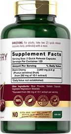 Carlyle Black Cherry Extract Concentrate | 240 Capsules | Non-GMO and Gluten Free Formula | Prunus Serotina Supplement