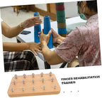 Hand Eye Coordination Trainer Rehabilitation Board with Wooden Nuts and Bolts Finger Exercise Device for Occupational Therapy 9.44X6.10X0.70 Inches