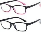 EYEURL 2 Pack Reading Glasses Blue Light Blocking Readers for Women-TR90 Lightweight Computer Reading Glasses Stylish Rectangular Frames Eyeglasses+1.25