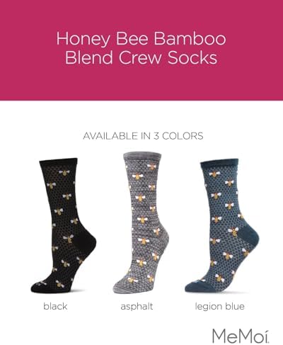 MeMoi Honey Bee Rayan Blend Crew Socks
