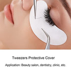 WNSC Non‑Slip Tweezers, Tweezers Reusable Tweezers Tip Cover Design Thickened Silicone Design for Eyelashes Grafting Tweezers