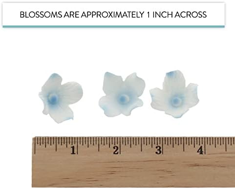 Global Sugar Art Hydrangea Blossom Sugar Cake Flowers, White and Blue, Unwired, 36 Count by Chef Alan Tetreault