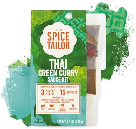 Spice Tailor 3 Simple Steps Restaurant Quality Meals in Minutes Kits Ready in 10 Minutes (3 Pack, Thai Green Curry)