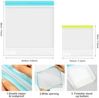 12 Pack Reusable Gallon Freezer Bags, Dishwasher Safe BPA Free Food Storage Bags, Extra Thick Leakproof Plastic Ziplock Bags for Meal Prep Fruits Sandwich Snack