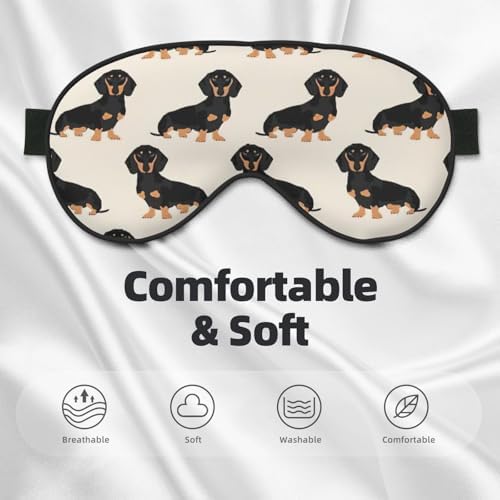 Dachshund Dog print Unisex Sleeping Eye Mask,Soft Blocking Eye Mask Adjustable Strap Sleeping Face mask