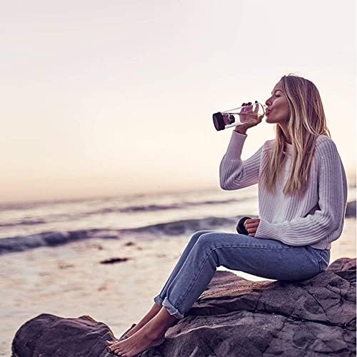 PAHION Crystal Water Bottle Natural Quartz Crystal Gemstone Point Reiki Healing Elixir Energy Infused Water Bottle Gravel Stone Cup With Removable Gemstones And Protective Sleeve