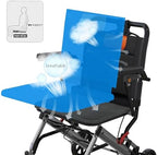 Foldable Wheelchairs for Adults, Lightweight Transport Wheelchairs with Removable Flip Armrests and Swing Footrests, Portable Travel Chair with Locking Handbrakes for Seniors