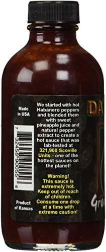 Da Bomb - Ground Zero - Original Hot Sauce - 321,900 Scovilles - 4oz Bottle - Made in USA with Habanero Peppers- Non-GMO, Gluten Free, Sugar Free, Keto - Pack of 1