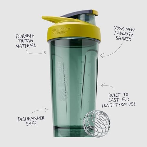 BlenderBottle Sport Shaker Cup Perfect for Protein Shakes and Pre Workout, 24-Ounce, Yellow