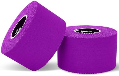 Meister Elite Athletic Tape - Breathable High-Adhesive Trainer's Tape - 2 Roll Pack - Purple