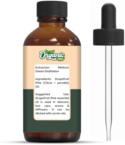 Organic Zing Grapefruit Pink (Citrus × paradisi) Oil | Pure & Natural Essential Oil for Skincare, Hair Care, Aroma and Diffusers- 30ml/1.01fl oz