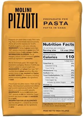 Molini Pizzuti Wheat Flour and Durum Semolina Blend Homemade Pasta Flour - 1KG