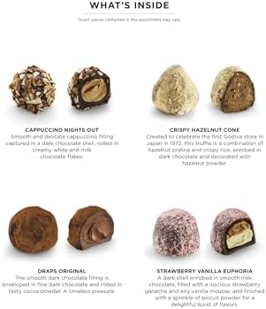 Godiva Signature Truffle Gift Box, Belgian Dark and Milk Chocolates with Ganache Center, Gourmet Gift for Birthdays, Holidays, Kosher, 8 Pc