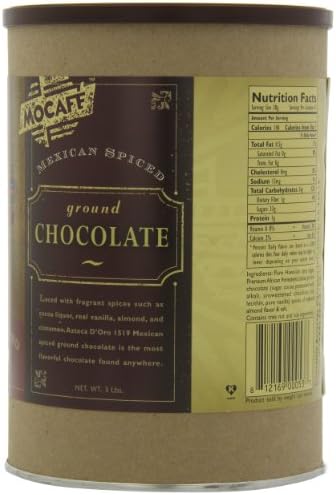 MOCAFE Azteca D'Oro 1519 Mexican Spiced Ground Chocolate, 3-Pound Tins (Pack of 2)
