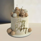 Happy Birthday Cake Topper, Gold Mirror Acrylic Happy Birthday Cake Sign Decorations