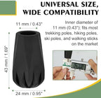 supregear Trekking/Hiking Pole Replacement Tips, Anti-Slip Rubber Ends Protectors for Walking Stick, 11 mm (0.4") Hole Diameter, 8 Pcs