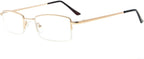 Eyekepper Half-rim Reading Glasses With Flex Memory Titanium Bridge Bendable For Men Women (Gold,+0.50)