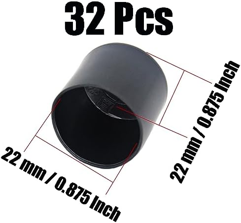 32Pcs Round Rubber Chair Leg Tips Caps, 7/8 Inch (22mm) Chair Table Leg Covers Floor Protectors, Chair Leg End Caps for Furniture, Table