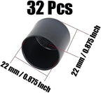 32Pcs Round Rubber Chair Leg Tips Caps, 7/8 Inch (22mm) Chair Table Leg Covers Floor Protectors, Chair Leg End Caps for Furniture, Table