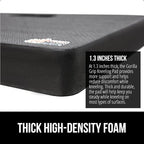 GORILLA GRIP Extra Thick Patent Pending Supportive Foam Kneeling Pad, Large Cushion Knee Pads for Gardening, Baby Bath Time, Dirt and Water Resistant, Workout and Garden Supplies, 17.5x11, Black
