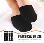 10 Pairs Black Cotton Half Socks for Women High Heel Invisible Sock Breathable Forefoot Pads Ball of Foot Cushions for Women