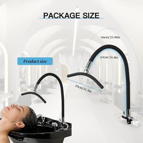 Head Spa Attachment for Shampoo Bowl – Hands Free Waterfall Water Circulation Equipment, Relaxing Scalp Massage Rinse for Salon & Home(Black)