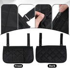 2 Pack Wheelchair Side Bag, Walker Bag with Cup Holder Waterproof Wheelchair Armrest Pouch, Storage Organizer Bags Wheel Chair Pouch Side Pocket for Most Seniors Wheelchairs
