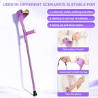 Uoieeong Forearm Crutches for Adults, 10-Level Adjustable & Foldable - Lightweight Aluminum Crutches with Anti-Fall Cuff, 300LBS Capacity for Elderly & Injury Recovery (2PCS)