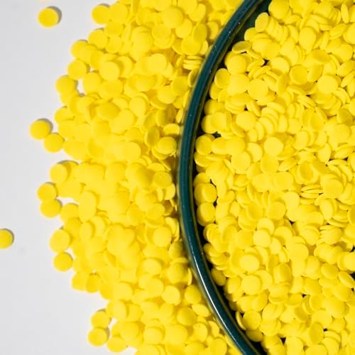 NIPEOR Rainbow Sprinkles Yellow Confetti Sprinkles 3.53oz/100gEdible Sprinkle Topping Confetti Sprinkles, Round Sprinkles for Cake Decorating,, Cupcake, Candy Sprinkles, and Ice Cream Toppings (Rainbow Confetti Yellow)