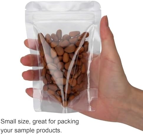 Blisstime 50 Pack Stand Up Pouch Bags, Resealable Clear Self-seal Pouches with Tear Notch for Food Packing (3.9 X 5.9 Inches)