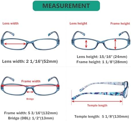 Eyekepper 5 Pack Ladies Reading Glasses with Pattern Arms - Design Readers for Women Reading