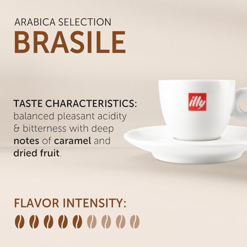 illy Coffee IperEspresso Capsules, Brasile Single Origin Medium Roast Coffee Pods, 100% Arabica, Premium Italian Blend, 18 Count, 1 Pack