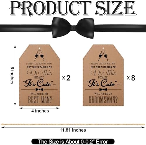 10 Pcs Groomsman Proposal Card Label Set Groomsman Gift and Bridesmaid Gift 6" x 4" Proposal Box Hang Tag Bottle Label for Wedding Supplies (She Makes Me Do This)