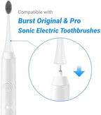 Replacement Brush Heads for Burst Original & Pro Sonic Electic Toothbrushes, 5 Count with Travel Covers, White for Adults