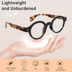 KoKoBin Reading Glasses Roud for Women Oversized Blue Light Blocking with Spring Hinge 3 Pack Fashion Design