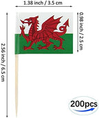 JBCD Wales Toothpick Flag Welsh Mini Small Cupcake Topper Flags, 200pcs