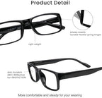 VisionGlobal 4 Pairs Reading Glasses, Computer Reading Glasses for Women and Men, Fashion Square Eyewear Frame(4 Black,+3.00)