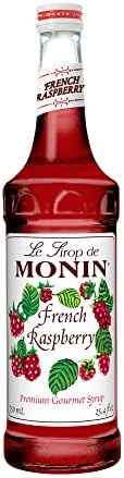 Monin - French Raspberry Syrup, Sweet and Tart Raspberry Flavor, Great for Hot Lattes, Cocoas, Mochas, & Iced Cocktails, Gluten-Free, Vegan, Non-GMO (750 ml)
