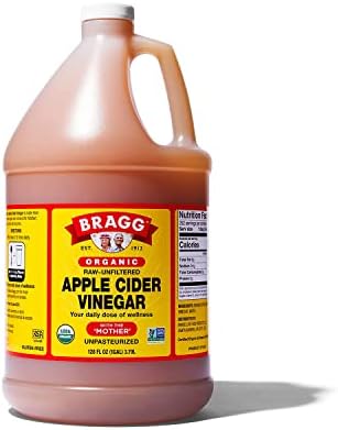 Bragg Organic Apple Cider Vinegar With the Mother 128 ounce and Bragg Organic Citrus Ginger Enhanced Vinegar Drink 16 ounce Bundle
