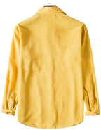 Ymosrh Men's Fall Casual Shirts Long Sleeve Button Down Corduroy Shirt Jacket with Pockets, M-3XL