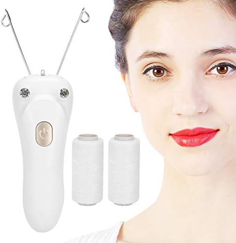 Ladies Hair Remover Electric Women's Beauty Epilator, Cordless Electric Threading Hair Removal for Women, Rechargeable Face Hair Remover Cotton Thread Epilator(Gold)