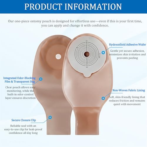 10 PCS Colostomy Bags Ostomy Supplies One Piece Drainble Pouches with Clamp Closure for Ileostomy Stoma Care (Cut-to-Fit, Cut Size 10-65mm)
