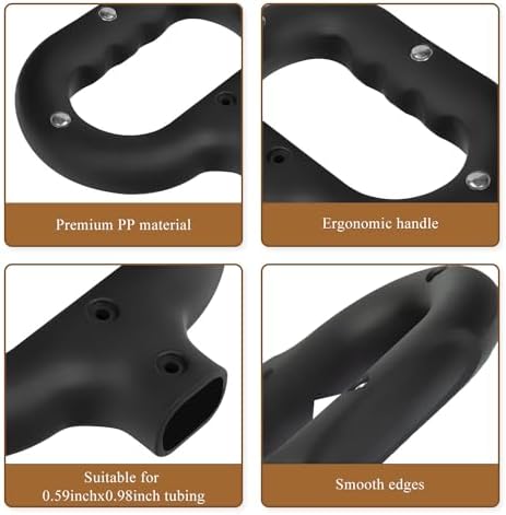 Folding Wagon Handle,Wagon Cart Push Handle Replacement,Trolley Handle for Garden Shopping Cart (Black)