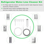 8 PCS Refrigerator Drain Cleaning Tool - Fridge Water Line Cleaner Kit with Long Tube Brush Cleaner, Water Dispenser Cleaning Kit
