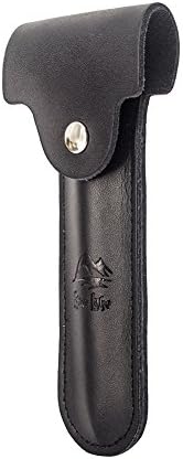 RIVERLAKE Genuine Leather Protective Travel Case for Safety Razor - Double Edge Safety Case Cover Shaving Pouch Holder - Black